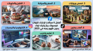 أفضل 6 مجالات لإنشاء قنوات فيسبوك ريلز وتيك توك بدون ظهور وجه في 2026